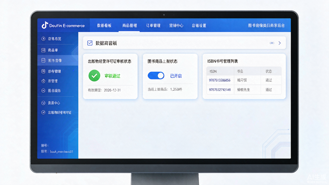 抖音小店图书音像出版物类目商家后台