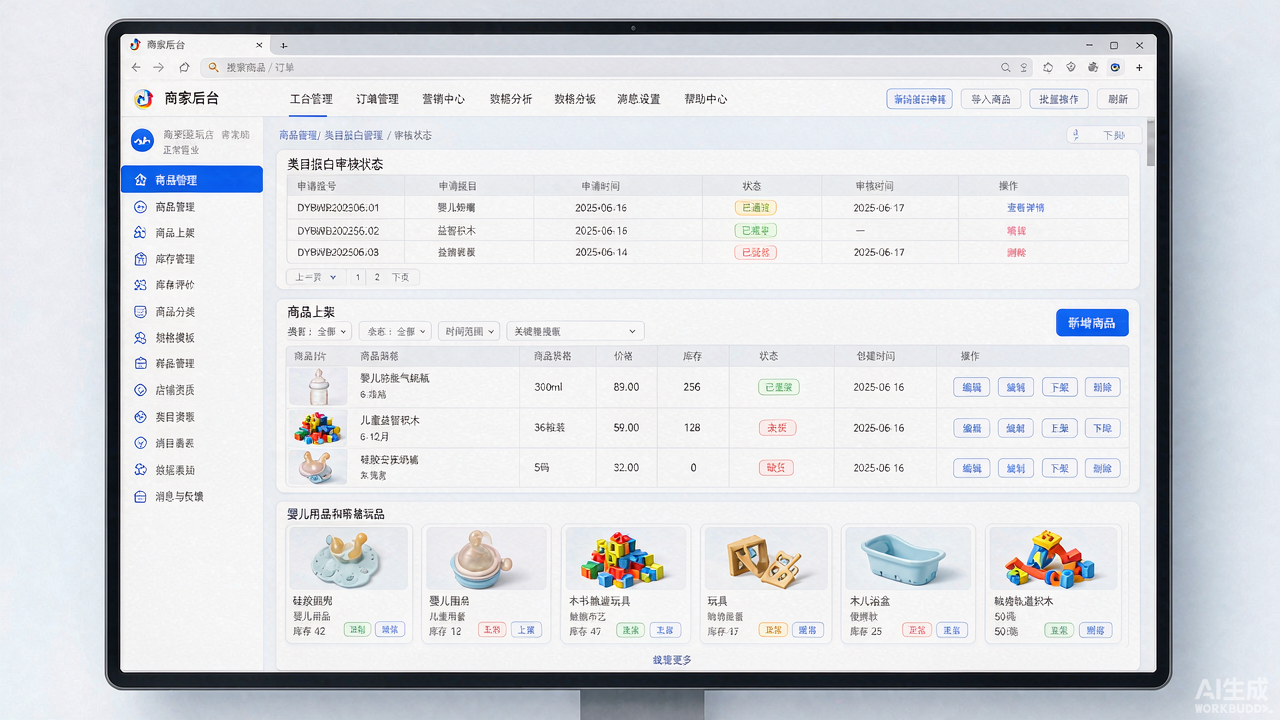 抖音小店母婴玩具类目商家后台