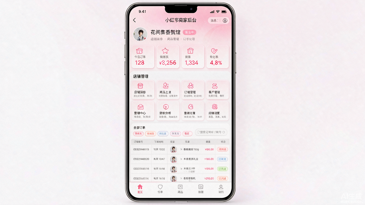 小红书店铺后台